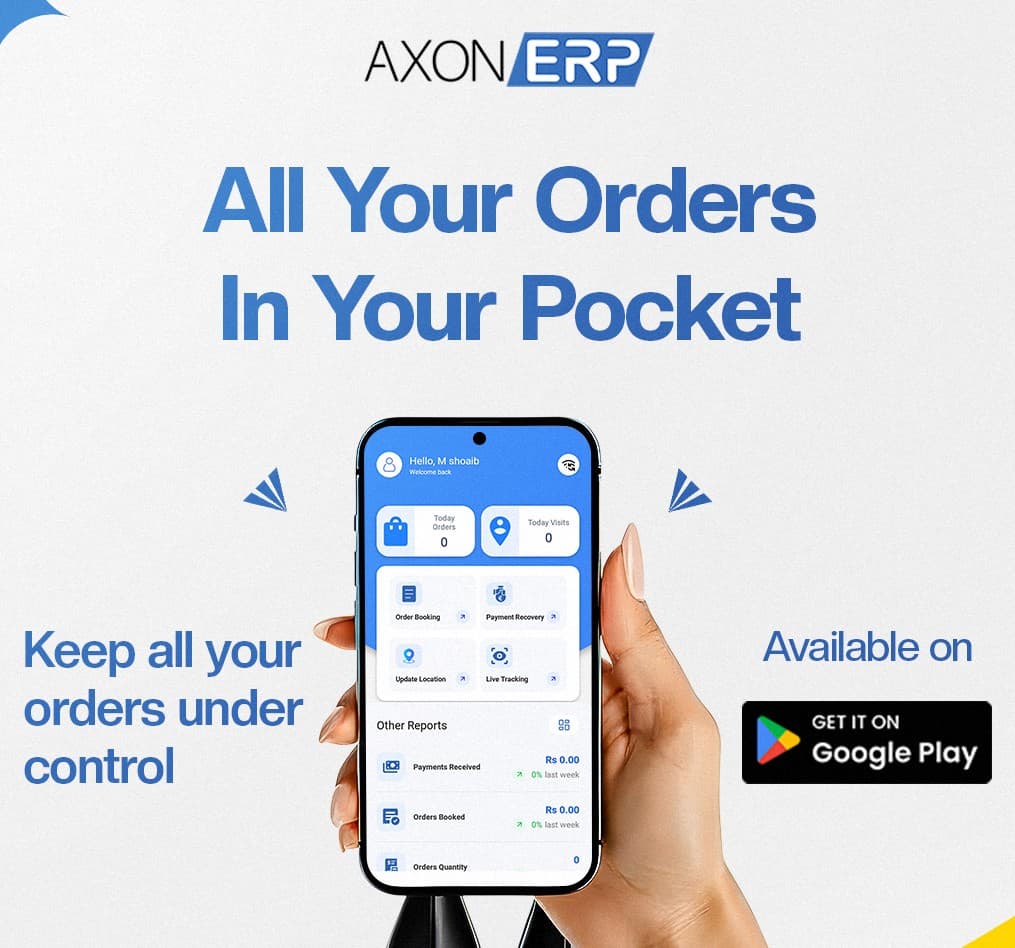 Order Booking App Pakistan - Axon ERP mobile sales app for field reps